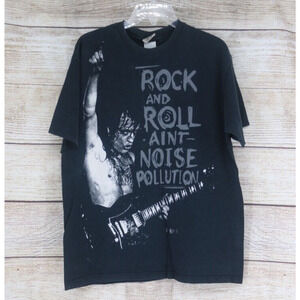 VINTAGE Liquid Blue 2003 Mens ACDC Rock & Roll Crew Neck T-Shirt Sz Large Black